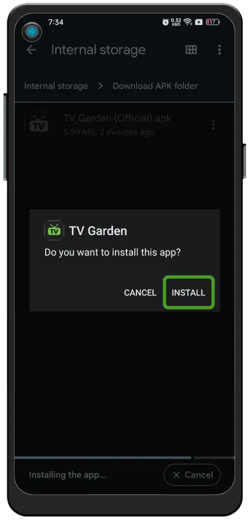 Install & Launch Porjonel TV